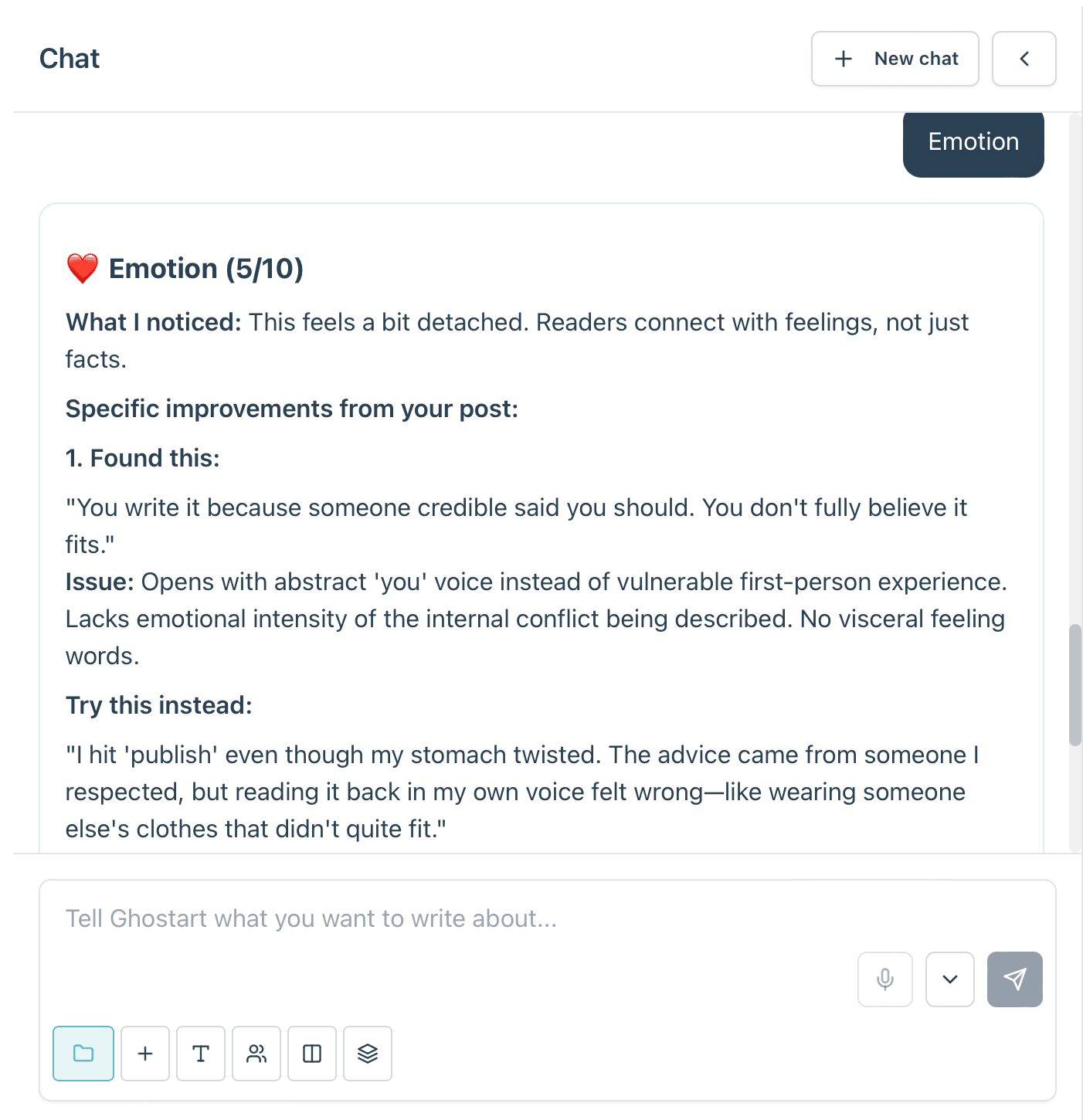 Ghostart generation interface