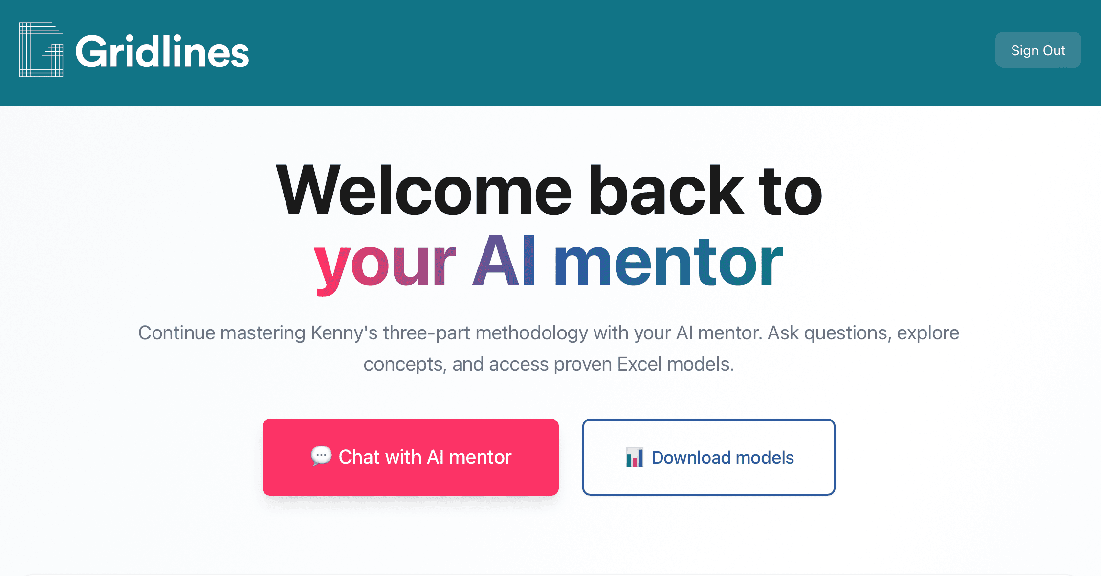 Gridlines mentor chat interface